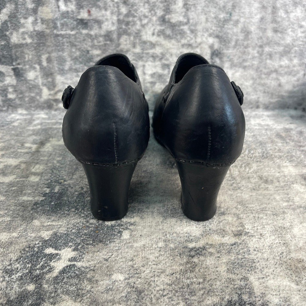 Dansko Womens 37 Ryder Clogs Black Leather Studded Western Block Heel Mules - Picture 4 of 13